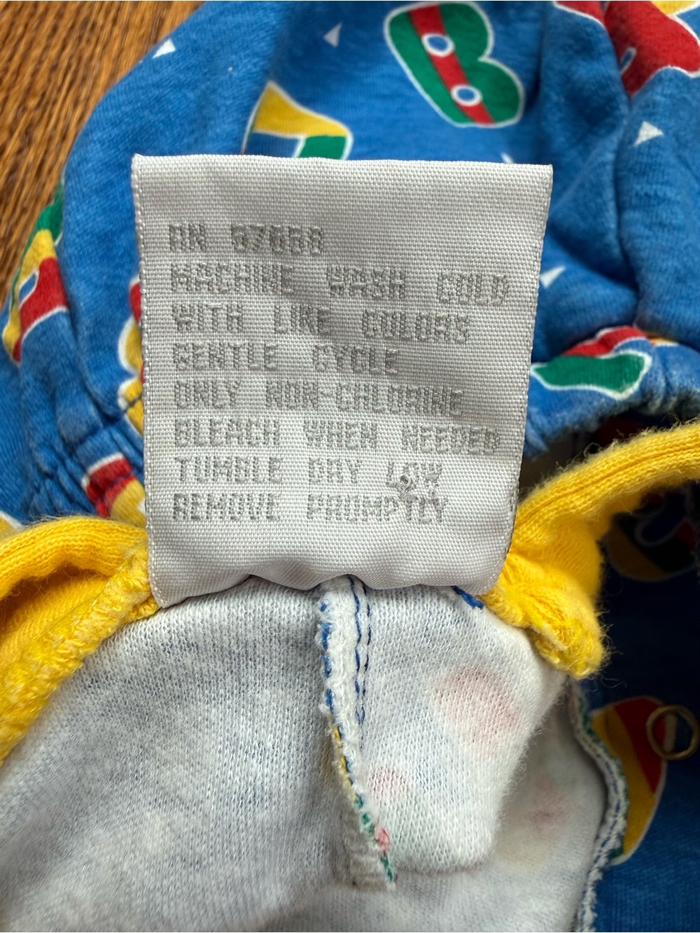 Vintage Bright Blue & Yellow Printed Baby Romper 0-3 Months - Picture 7 of 7